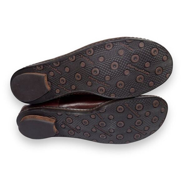 M by Morenatom Leather Pom Slip-on Loafers Brown Women's 7.5B - Picture 8 of 11